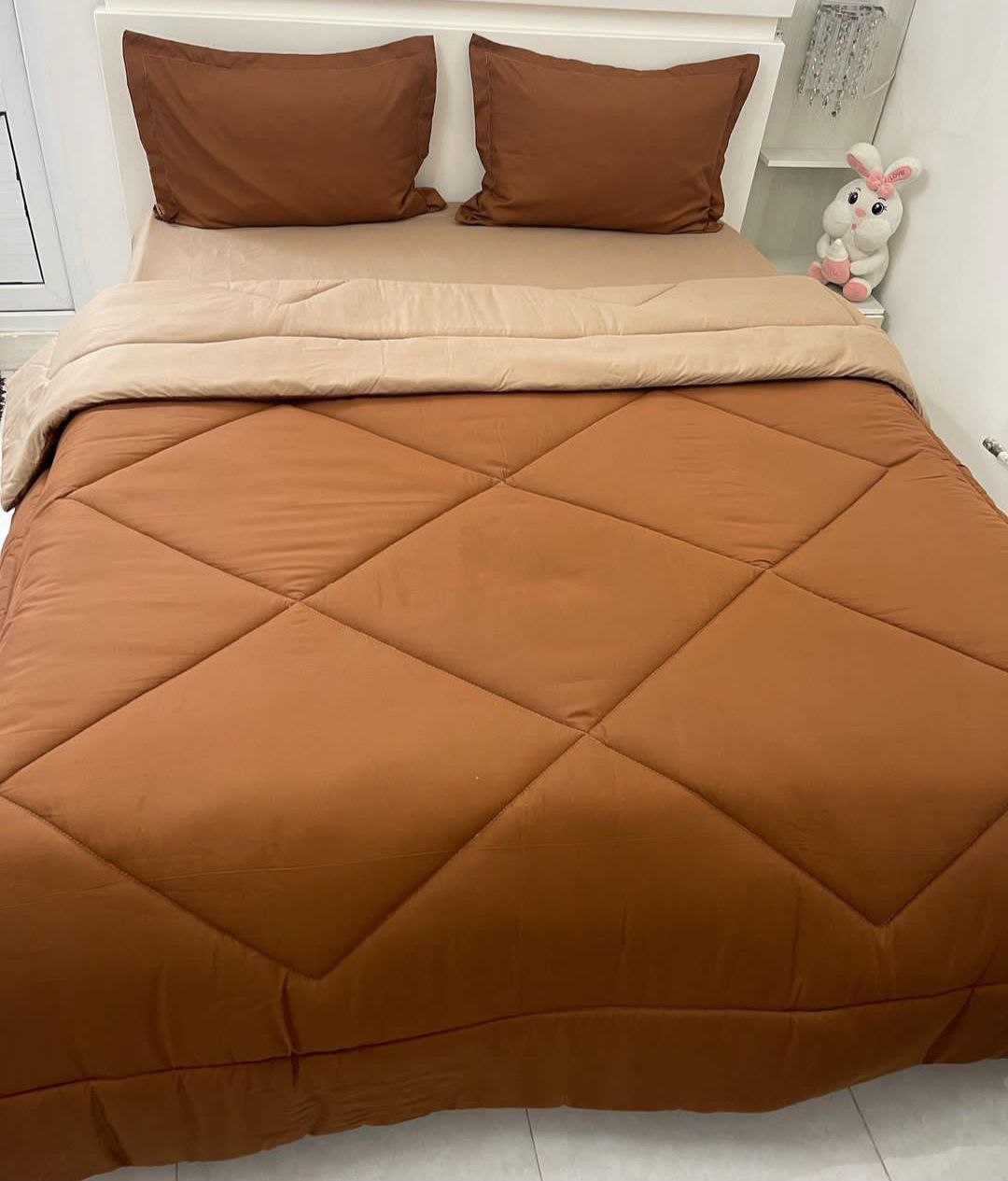 سرویس روتختی ساده نسکافه ای قهوای