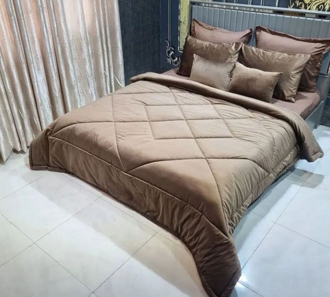 روتختی دو نفره مخمل کالیفرنیا قهوهای