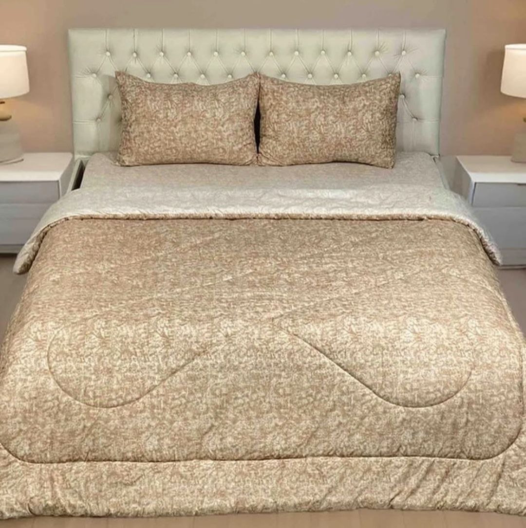 سرویس روتختی نخ طرح پتینه رنگ کرم نسکافه ای