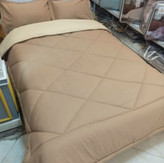 سرویس روتختی دو رنگ هتلی ساده رنگ (کرم -نسکافه ای)