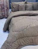 سرویس روتختی مخمل لانه زنبوری دو نفره به رنگ قهوه ای